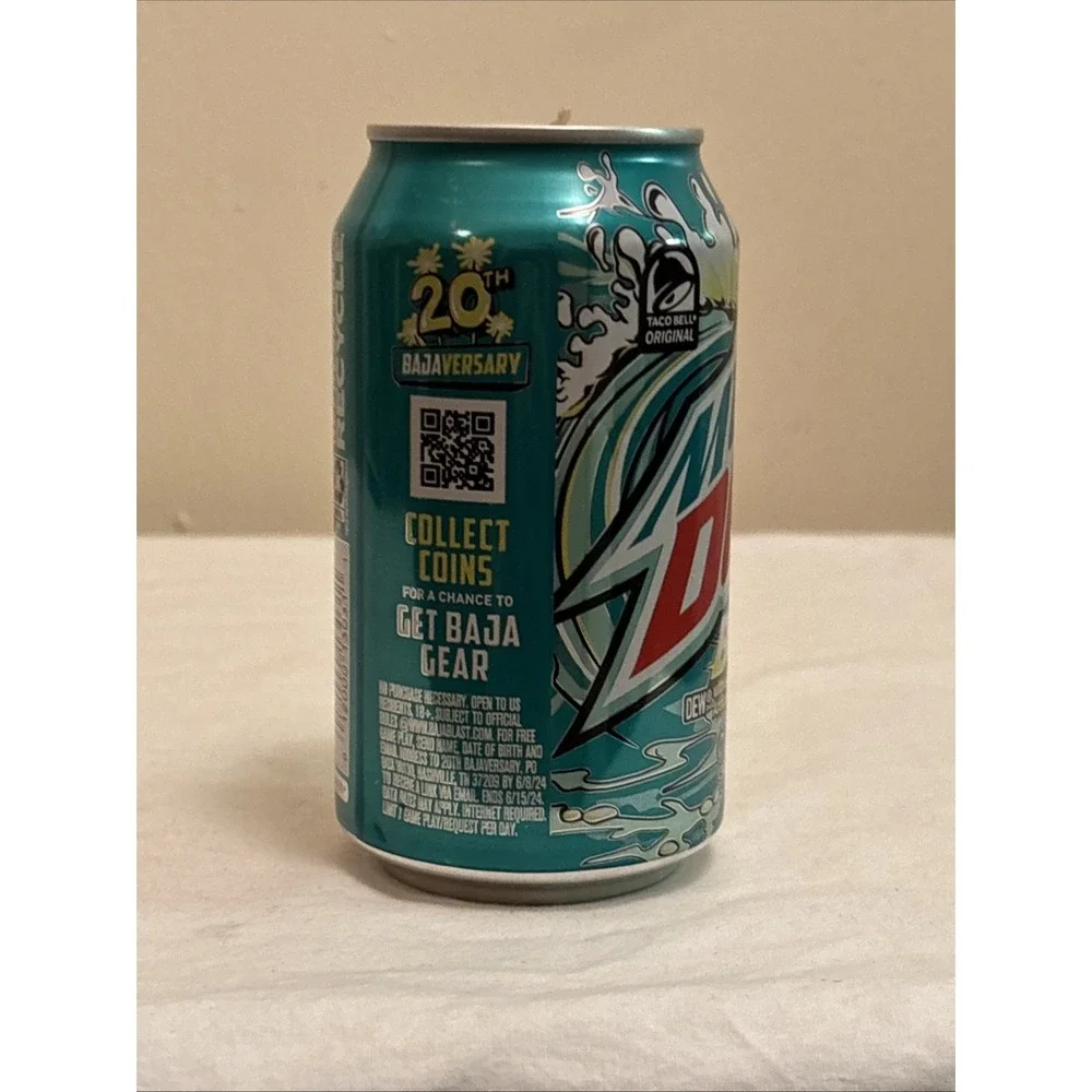 Mountain Dew Baja Blast Soda Pop Can Soy Wax Candle 9oz Scented Decorative